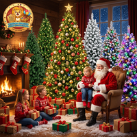 Sapin de Noël de luxe en PE, éclairé, personnalisé, écologique, avec lumières LED, pour la maison et l'intérieur