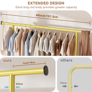 ราวแขวนเสื้อผ้าแบบพกพา ดีไซน์ใหม่จากโรงงาน สำหรับใช้ในบ้าน - Product Image 3