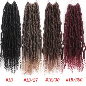 New product hair styles 8inch Pre twisted Bomb Curly crochet hair ombre synthetic spring twist crochet braid hair for women