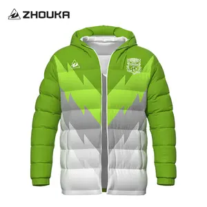 Chaqueta de invierno de entrenamiento de fútbol de alta calidad al por mayor, abrigos acolchados informales para hombre, chaqueta de fútbol impermeable, uniforme para exteriores