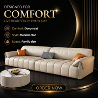 Nouvel Arrivage – Ensemble de Canapés Modulables de Luxe en Cuir Rembourrés de Mousse Haute Densité, Confortables et Doux, Idéal pour Villas et Hôtels
