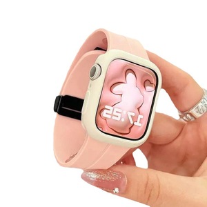 Pour Apple Watch Band 38/40/41/42/45/49mm Sport Silicone Magnétique Poignet Bracelets Bande pour Apple Watch Boucle Pliante Sangle - Product Image 3