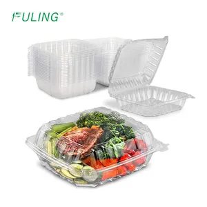 Durable Packaging 8" x 8" x 3" Clear Hinged Plastic Food Bakery Take-Out Container to Go Box for Restaurants Delivery