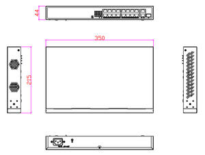 โรงงานผลิต CCTV ขายดี ODM OEM สวิตช์ PoE อัจฉริยะ 16 พอร์ต รองรับ Gigabit พร้อม SFP Uplink DC48V - Product Image 2