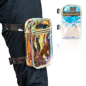 Sac de jambe holographique laser PU pour extérieur, sac de téléphone pour fête, sac de cuisse - Product Image 1