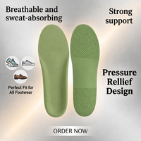 Semelles respirantes absorbant la transpiration, soutien de la voûte plantaire, coussin antidérapant, talonnette confortable, inserts amortissants pour usage quotidien