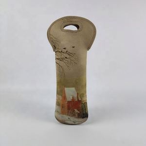 Sac à vin portable en néoprène de 750ml étanche à double isolation avec impression par sublimation de logo personnalisé - Product Image 1