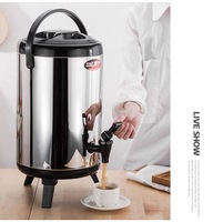 Seau à thé au lait isotherme commercial portable en acier inoxydable de 6L à 18L avec robinet distributeur pour restaurants - Vente en gros