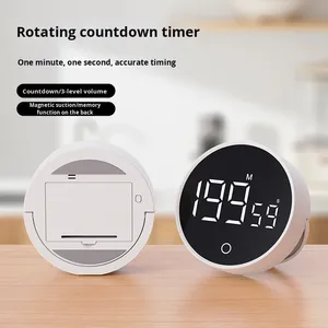 Minuteur de cuisine numérique rotatif multifonctionnel en plastique avec écran LED, interrupteur de minuterie électrique pour l'étude - Product Image 2