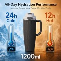 Vente en gros YEKEA 40oz 1200ml Bouteille isotherme sous vide en acier inoxydable avec grande poignée, écologique, anti-fuite, sans BPA, maintien thermique 12-24h