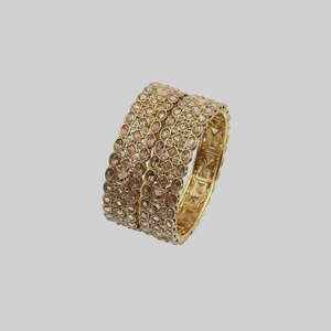 Elegant & Luxurious <b>Gold</b> Plated Crystal Stone Bracelets & <b>Bangles</b> <b>Set</b> Premium Jewelry Collection Jewelemarket 2.4 - Product Image 2