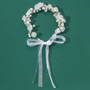 Diadème de <span class=keywords><strong>mariée</strong></span> Jingying, fleurs en cristal, accessoires pour <span class=keywords><strong>cheveux</strong></span>, style coréen, bande courte 2020, super féerique, magnifique robe de <span class=keywords><strong>mariée</strong></span> - Product Image 5