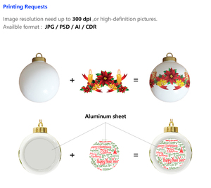 Leadsub blanco suave superior superficie colgante de cerámica de la sublimación en blanco de porcelana adornos bola - Product Image 2
