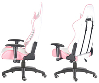Chaise de bureau de direction moderne, design chat rose mignon, appui-tête, refroidissement, extensible, pliable, vérin à gaz 4 positions, papillon