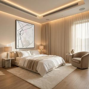 Peinture abstraite texturée à lignes neutres minimalistes, 100% peinte à la main sur toile, décoration intérieure, œuvre d'art pour la maison - Product Image 3