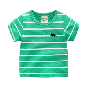 Importateur en gros de produits chinois en Inde, Delhi : T-shirt blanc à manches courtes pour enfants, motif dinosaure - Product Image 2