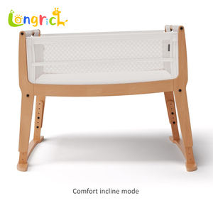 Venta al por mayor de fábrica europeo moderno recién nacido Co Sleeper madera maciza dormir Rocker Bassinet Swing Baby Cradle <span class=keywords><strong>cuna</strong></span> cama para 0-3 - Product Image 6
