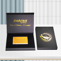 Emballage en carton rigide personnalisé en forme de livre noir Boîte cadeau magnétique pour carte de crédit VIP avec insertion