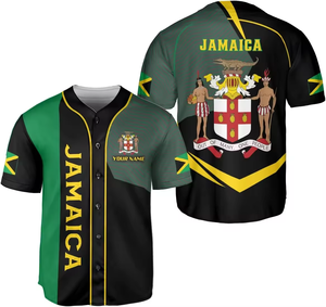 T-shirts imprimés personnalisés de haute qualité, été, grande taille, manches courtes, vêtements jamaïcains, uniforme de baseball, <span class=keywords><strong>maillot</strong></span> - Product Image 1