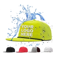 Casquettes de golf snapback 5 panneaux OEM pour hommes, casquette de sport haute performance, logo en caoutchouc personnalisé, casquette de golf trucker imperméable avec cordon