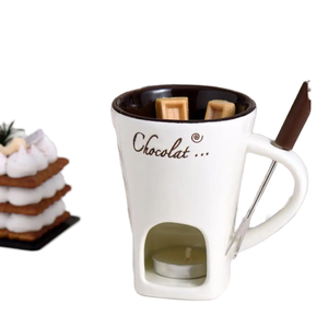 Coupelle en céramique <span class=keywords><strong>pour</strong></span> chocolat chaud, fourneau à <span class=keywords><strong>fondue</strong></span>, coupelle à glace <span class=keywords><strong>suisse</strong></span>, fourchette à <span class=keywords><strong>fromage</strong></span> - Product Image 2