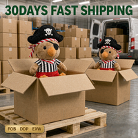 Jouets en peluche personnalisés Pirate Parrot OEM ODM, avec coffre au trésor et roue de bateau, vente en gros