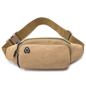 <b>Outdoor</b> <b>Sports</b> Waist <b>Bag</b> Zipper Closure Wear-resistant Construction Site Work Multi-functional Waterproof Canvas Fanny Pack - Product Image 1