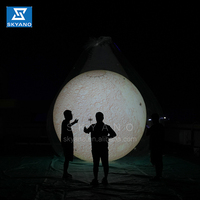 Lune gonflable de haute qualité avec ballon publicitaire de planète gonflable de sac de fortune transparent avec lumière