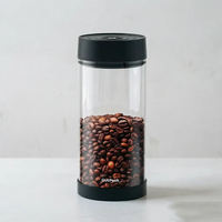 Bocal à café en verre automatique sous vide de 1,35 L, fonctionnement à un bouton, hermétique, écologique, portable, pour le stockage des grains de café