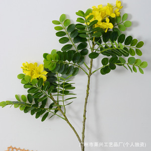 Ramas de Flores de Locust Artificial en Color Amarillo de Laixing, 72 cm, PVC Suave, Realistas, Decoración para el Hogar y Bodas - Product Image 4