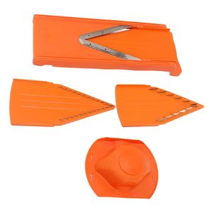 Coupe-légumes orange manuel de cuisine avec lame en V en acier inoxydable, sûr et durable, pour couper les fruits/légumes avec récipient - Product Image 5