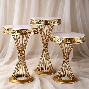 Supports à gâteaux de luxe en promotion, décoration de table de desserts pour mariages, hôtels et fêtes, présentoir à fleurs doré démontable, décoration événementielle - Product Image 1