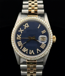 Montre mécanique de haute qualité avec boîtier en acier inoxydable et moissanite, résistance à l'eau 10 bars, cadran en verre bleu cristal - Product Image 1