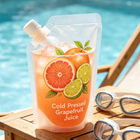 Pochettes à bec verseur transparentes givrées, personnalisables, anti-fuite, de qualité supérieure, pour le stockage de boissons fraîches et de fruits frais