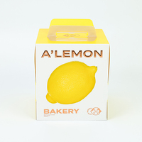 Boîte à gâteau transparente avec fenêtre, logo personnalisé estampé à chaud, emballage alimentaire en papier de qualité alimentaire pour pâtisserie, biscuits, gâteaux, cadeaux