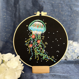 Kit de broderie DIY Méduse Océanique, Peinture Cartoon, Art Facile <span class=keywords><strong>pour</strong></span> Enfants, Décoration Murale <span class=keywords><strong>pour</strong></span> Salon, <span class=keywords><strong>Chambre</strong></span>, Bureau - Product Image 4