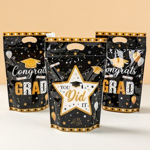 Bolsa <span class=keywords><strong>de</strong></span> Regalo Portátil <span class=keywords><strong>con</strong></span> Cierre, Diseño <span class=keywords><strong>de</strong></span> <span class=keywords><strong>Gorro</strong></span> <span class=keywords><strong>de</strong></span> Doctor Negro y Dorado, para la Temporada <span class=keywords><strong>de</strong></span> Graduación, Bolsa <span class=keywords><strong>de</strong></span> Regalo Autosellable - Product Image 3