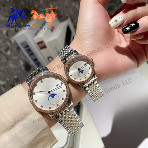 Relojes de Moda para Hombre y Mujer con Esfera de Aleación Longnes, Correa de Acero, Luminosos, Resistentes al Agua, Movimiento de Cuarzo, Regalo de Lujo, Ronda - Product Image 6