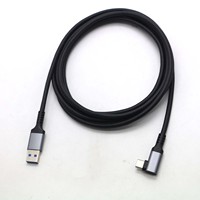 Cable de Carga Rápida USB 3.0 a Tipo C en Ángulo Recto de 90 Grados con Carcasa de Aluminio y Conductor de Cobre Puro para Laptop y Teléfono
