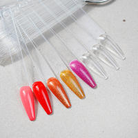 Nouvel arrivage d'anneau de nail art de style français 20 pièces/ensemble UV Gel affichage couleur manucure ABS amande demi-couverture manucure carrée