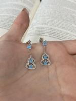 Boucles d'oreilles clous en argent 925 avec motif gourde en porcelaine bleue et blanche pour femme, nouveau style populaire 2026, nouveau design chinois, élégantes