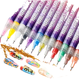 Set di 12 Penne <span class=keywords><strong>per</strong></span> Nail Art Flysea, Penne <span class=keywords><strong>per</strong></span> Smalto 3D ad Asciugatura Rapida, <span class=keywords><strong>Pennarelli</strong></span> Acrilici, Pennello <span class=keywords><strong>per</strong></span> Decorazione Unghie - Product Image 4