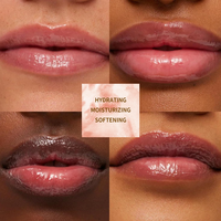 Baume à lèvres hydratant effet gloss pour une brillance instantanée, couleur transparente avec beurre de karité nourrissant, végan, rose sucré