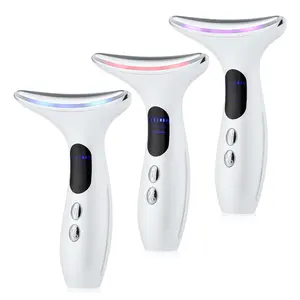 2024 Trend Home Use Led Face Llift Blue Light Electric Skin Care Beauty Device Microcurrent Face Massager Neck Wrinkle Remover