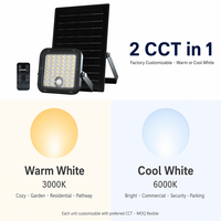 Projecteur Solaire Professionnel à LED 100W 300W 600W 800W Équivalent, Éclairage de Sécurité avec 270° °   Panneau solaire réglable