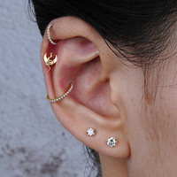 Droit Grand F136 Titane Plaqué Or Simple Série Conception Catalogue Lèvre Nez Oreille Anneau De Mode Bijoux Corps Piercing Bijoux