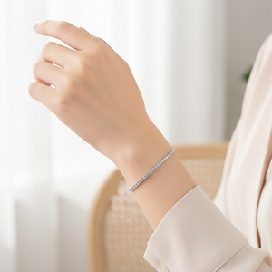 Bracciale Tennis Nero da <span class=keywords><strong>Donna</strong></span> <span class=keywords><strong>in</strong></span> <span class=keywords><strong>Argento</strong></span> Sterling <span class=keywords><strong>925</strong></span> con Zirconi Arcobaleno Rotondi da 1.5mm/1.75mm/2mm/3mm Placcato Oro 18k da Uomo - Product Image 5