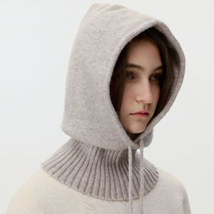 Balaclava coréenne transfrontalière 28*52 pour <span class=keywords><strong>femme</strong></span>, <span class=keywords><strong>tricot</strong></span>ée en Spandex, couleur unie, amincissante, chaude, protégeant les oreilles, automne-hiver - Product Image 3