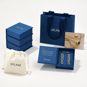 Cao Cấp Màu Xanh Cuốn Sách Hình Dạng Tái Chế Đồ Trang Sức Hộp Quà Tặng Với Đệm Cho Dây Chuyền Nhẫn Bông Tai Sang Trọng Sinh Thái Thân Thiện Hiện Nay - Product Image 4