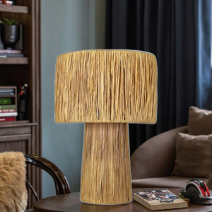 Phong Cách Mục Vụ Raffia Bảng Đèn E27 Bóng Đèn Cơ Sở Điện Cung Cấp Nước Phong Cách Cho Đơn Giản Trống Phòng Khách Đọc Sách Sử Dụng - Product Image 4